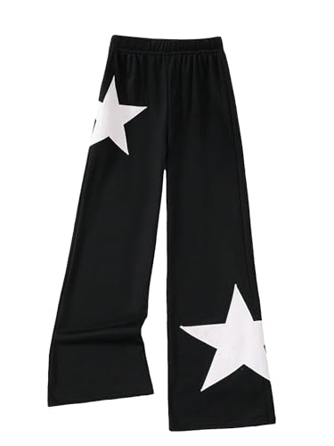 Image of COZYEASE Girls' Print High Waisted Straight Leg Sweatpants Casual Athletic Loose Long Pants