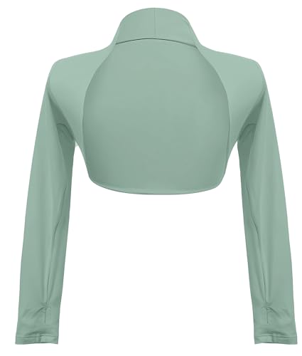 Image of Kids Girls Ballet Dance Shrug Wrap Top Long Sleeve Open Front Cardigan Sweater Warm Up Pullover Crop Top for Leotard
