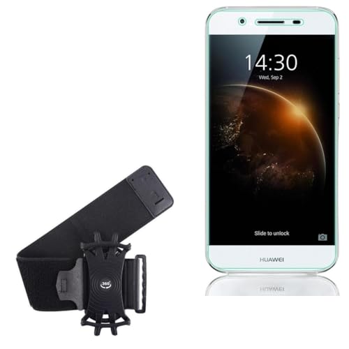 BoxWave Holster Compatible with Huawei G8 mini - ActiveStretch Sport Armband, Adjustable Armband for Workout and Running - Jet Black