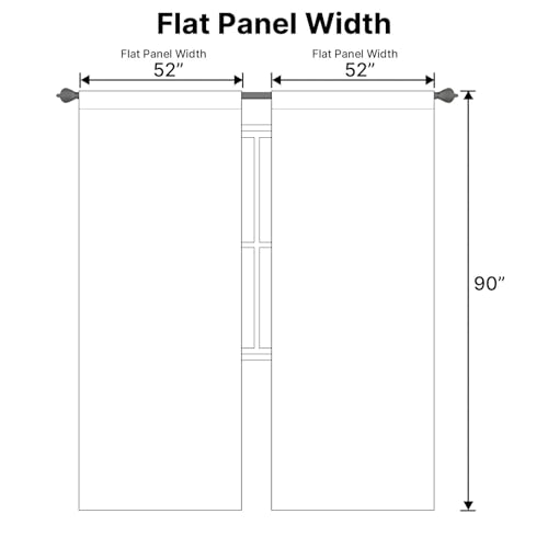 Image of H.VERSAILTEX Back Tab White Curtains 90 Inch Long for Living Room, Rod Pocket Room Darkening Thermal Insulated Light Blocking Drapes, 52 x 90 Inch, 2 Panels