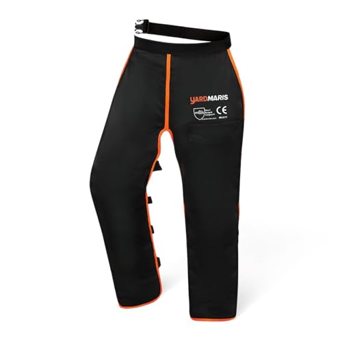 YARDMARIS Jambières de Sécurité Type A pour Tronçonneuse, Protections Ajustables, Tabard et Pantalon de Coupe pour Hommes/Femmes