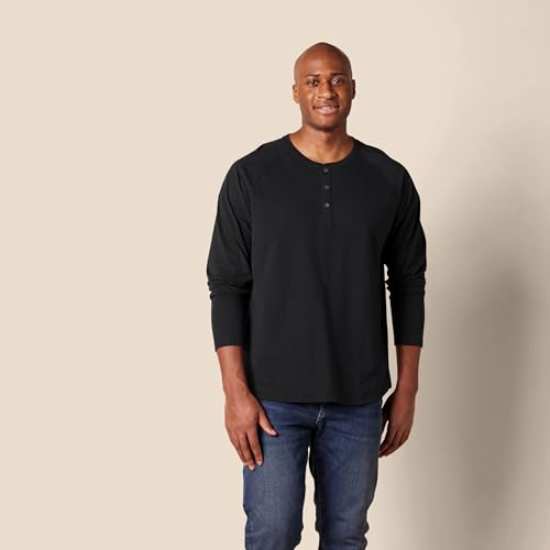 Amazon Essentials Men's Regular-Fit Long-Sleeved Henley Shirt (Available in Big and Tall)