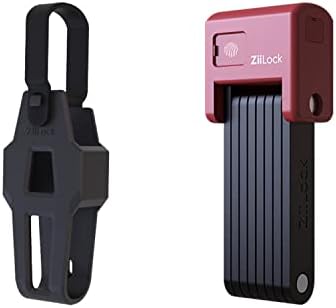 ZiiLock X - Award Winning Smart Folding Bike Lock,Fingerprint  & Bluetooth APP Remote Control, Anti-Theft Alarm,Heavy Duty Bike Lock with Key and Case (Hero Red)
