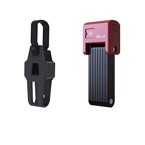 Ziilock X - Award Winning Smart Folding Bike Lock,Fingerprint  & Bluetooth App Remote Control, Anti-Theft Alarm,Heavy Duty Bike Lock With Key And Case (Hero Red) #TOP23