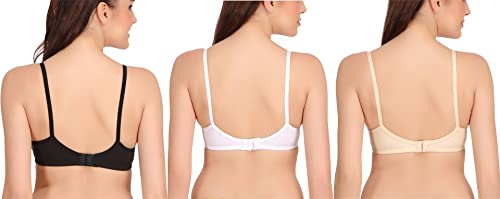 Softskin Women's Cotton Non-padded Non-Wired T-shirt Bra (Pack of 3)