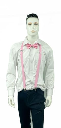Image of Men's Suspenders Bowtie Set Elastic Y Shape Style Women's Suspenders Bowtie For Wedding&Formal Events