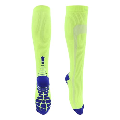 REPAIROCK Calcetines De Ciclismo Antideslizantes Absorbentes De Sudor Antifricción Calcetines Para Bicicleta Al Aire Libre Azul Amarillo Fluorescente Talla S-M Neutro Unisex 1 Par