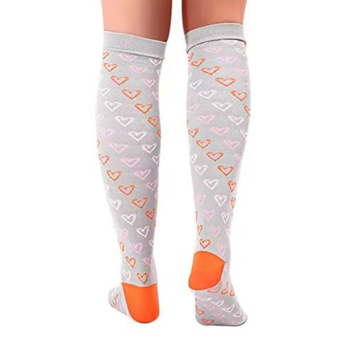 Meia De Compressão Esportiva Divertida Colorida Cano Alto Corrida Ciclismo Crossfit (G/GG (37 a 40),