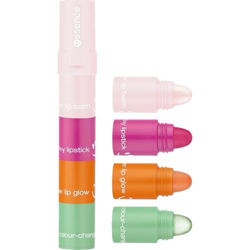 essence you make my day! lip tower, Lippenstift, Nr. 01, Mehrfarbig, mattierend, pflegend, Expressergebnis, glänzend, vegan, ölfrei, ohne Parabene, ohne Mikroplastikpartikel, 3er Pack (3x3.1g)