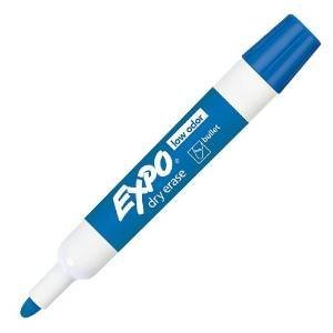 Expo Low-Odor Dry Erase Markers, Bullet Tip, Blue, Case of 12 Dzs