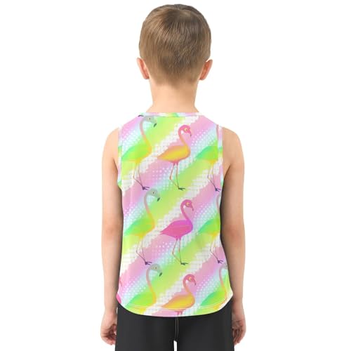 J JOYSAY Colorful Flamingo Bird Pastel Boys Tank Top Sleeveless Muscle Shirts Quick Dry Kids T-Shirts 3-15T3