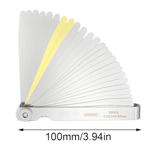 Stainless Steel Feeler Gauge Dual Marked Metric and Imperial Measuring Tool, Blades Steel Feeler Gauge Tapered Feeler Gauge Set, for Measuring Gap Widths and Thicknesses (16PCS) - Thumbnail 7