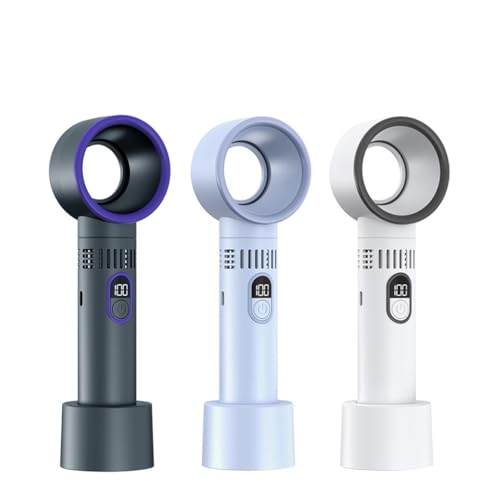 Ventilateur de poche compact avec affichage numérique et base de table LED - 5