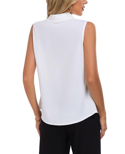 MINTLIMIT Womens Sleeveless Button Down Shirt V Neck Baisc Solid Casual Tank Tops for Work Classic Collared Blouses3
