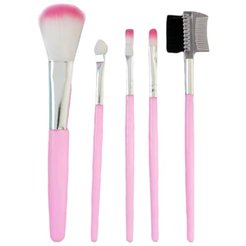 Juego de brochas de maquillaje, 5 piezas, fácil de usar, kit de maquillaje – Juego de brochas para base, para colorete, base, corrector, rímel, mujeres, regalo, casa, viaje