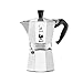 Bialetti Moka Express Ikonische Herdplatten-Espressomaschine, Aluminium, 270 ml, Silber/Schwarz