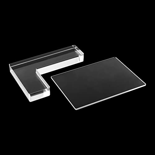 Juego de 2 almohadillas de goma acrílicas transparentes para la fabricación de tarjetas, estampación, álbumes de recortes, fabricación de tarjetas, manualidades, manualidades y suministros