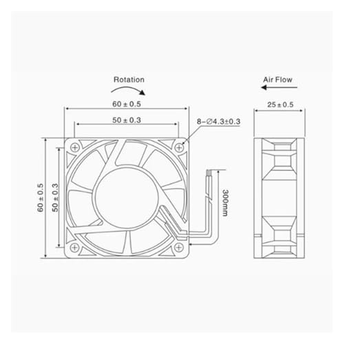 Ventilateur de refroidissement 6CM 12V double ball 2pin pour boîtier PC - 4