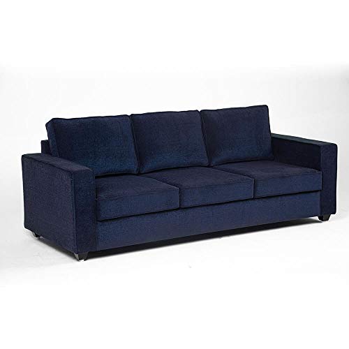 Image of Wakefit Sofa Set | 3 Year Warranty | 3 Seater Sofa for Living Room, Wooden Couch - Napper (Malphino: Cobalt Blue)