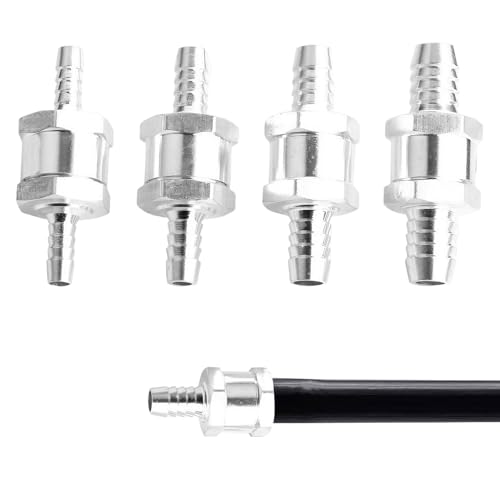 Clapet Anti Retour Gasoil, 4 Pièces Clapet Anti Retour, Cla pet Anti-Retour En Aluminium De Carburant 6/8/10/12mm, Clap et Anti-Retour De Carburant pour...