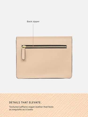 Image of ZOUK Women's Jharokha Vegan Leather Sling Bag | Dual Magnetic Flap | Crossbody Bag | Adjustable Strap