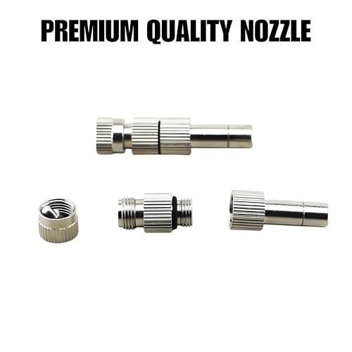 Image of skyblue Brass Misting Nozzle 0.3 mm Orifice 6mm Stem Size Water Sprayer Fogging Cleanable Anti-drips Ideal for Misting Lawn Gardens Greenhouse Air Cooling Systems (With Filter Nozzles 10)