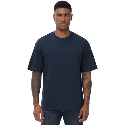 Image of KEEPSHOWING Mens Oversized T-Shirts, Cotton Loose Fit Crewneck Short Sleeve Casual Tees Workout Gym Basic Tops