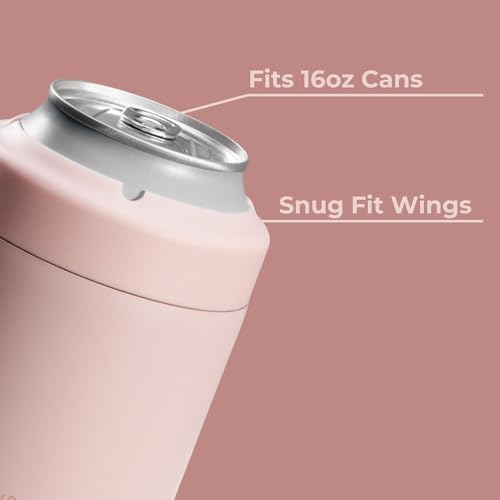 Image of HydroJug Tall Can Cooler 16 oz, Stainless Steel Can Holder, Dusty Rose