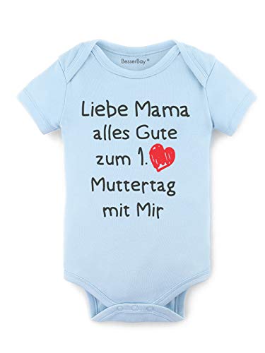 BesserBay Baby Body - Erster Muttertag mit Mir - Geschenk für Mutter Blau...