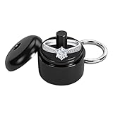 Top 16 Best Travel Jewelry Case 2022 Review 32 Bymyuse Ring Holder Keychain, Jewelry Organizer & Storage, Portable Waterproof Case with Protective Sponge, Ideal Gym & Travel Accessory (Black)