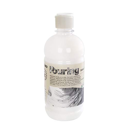 Morocolor PRIMO, médium acrylique en flacon de 500 ml pour technique de pouring, pour couleurs acryliques à peindre, optimise la diffusion et la désaération des couleurs acrylique, Made in Italy