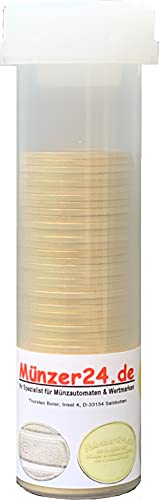 50 x Profil Wertmarke für Münzautomat und Münzzeitzähler passend z.B. für NZR 2050, Duschmünze (25mm, profiliert, gelocht)