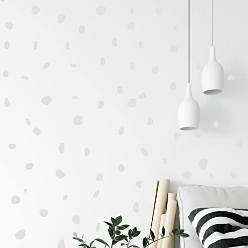 QuoteMyWall 216 adhesivos de pared con diseño de lunares dálmatas para habitaciones de niños, guardería, niños y niñas, arte de pared extraíble (gris paloma) Cover