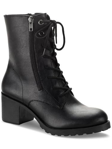 Sun + Stone Womens Sheilaa Combat & Lace-Up Boots Black 9 Medium (B,M)