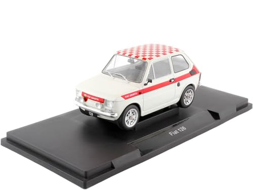 Compatible con Fiat 126 (Seat 126) Abarth Blanco/Rojo 1:18 MC Group 18325