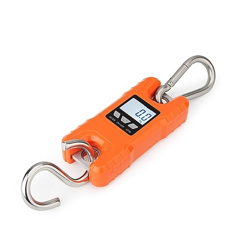 SGeneE Portable Digital Crane Scale 500kg/100g Crane Scale 0.2kg-500kg Industrial Heavy Duty Hanging Scale LCD Digital Electronic Scale with Stainless Steel Hook