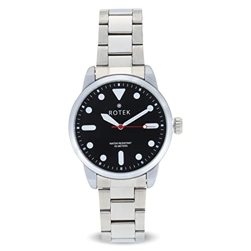 Montre à quartz en acier inoxydable Chotovelli Rotek Gamma One 26101 style plongée et pilote