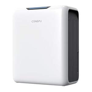 CONOPU Deshumidificador 3000ML, Deshumidificador Silencioso, Semiconductores Dobles, Modo Noche a 30 dB, Deshielo Automático, 1.3 kWh/Día, Temporizador de 24h, Apagado Automático