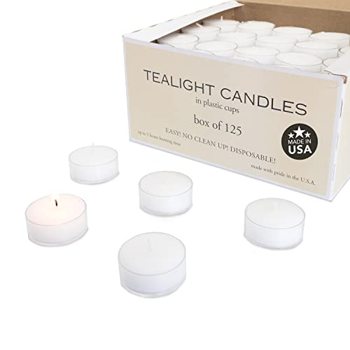 Bougies acryliques Royal Imports Blancs (Paquet de 125) de 5 Heures pour la Décoration de Table