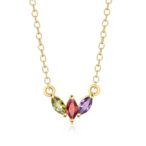 Ksopieah Personalized Birthstone Necklace for Women, Custom...