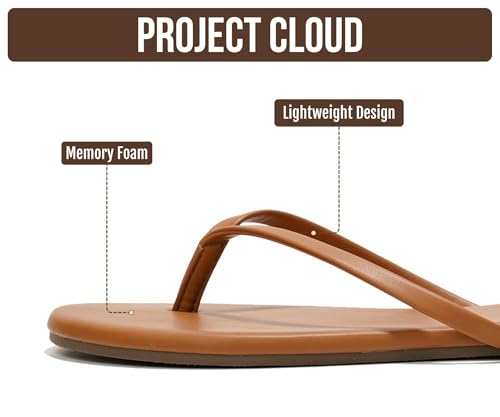 Image of Project Cloud Flip Flops for Women Footwear- Lightweight and Memory Foam Insole Sandals for Women 2026 - Durable Non-Slip Beach Essentials Flats for Women Sandals (Foundations)