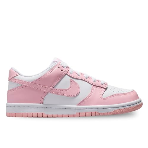 Nike Dunk Low Big Kids' Shoes (White/White/White/Medium Soft Pink)2