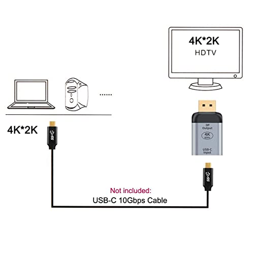 Adaptador USB-C Hembra a Displayport DP 4K 60hz 1080p miniatura 3
