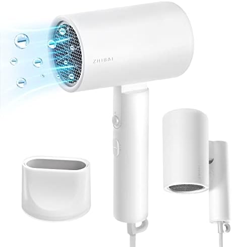 Hair Dryer, Travel Foldable Hair Dryer Blow Dryer for Fast Drying, Professional Ionic Salon Hair Dryer with 2 Heat Modes, 2 Speed, Smooth Nozzle for Women Men Child Without Damaging Hair