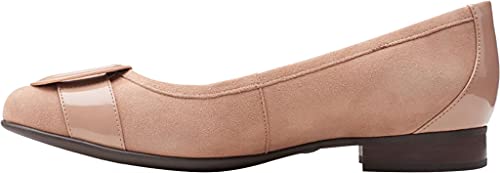 Clarks Women's Un Blush Cove Ballet Flat Beige Combi Suede 10 M3