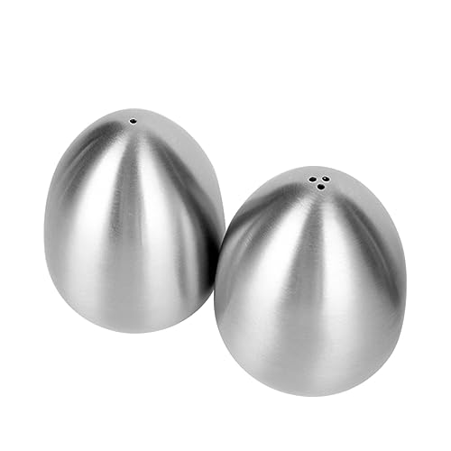 VINTORKY 1Pc Stainless Steel Egg Shaped Spice Shaker Seasoning Container for Sugar Pepper More Essential Kitchen Supply for Home Cooking
