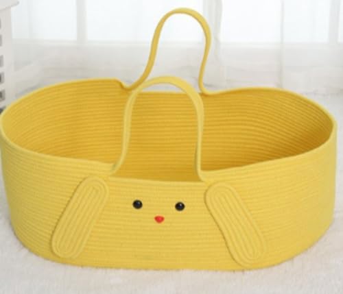 Qfmrベビーバスケット 新生児 赤ちゃん カゴ 折り畳み ゆりかご 赤ちゃん クーファン 持ち運び ベビークーハン 折畳み クーファン 車 ロープ編み ベッド 乳児用 キャリー 揺り籠 携帯 お昼寝マット 軽量 赤ちゃん 退院 かご 出産祝い 贈り物 風