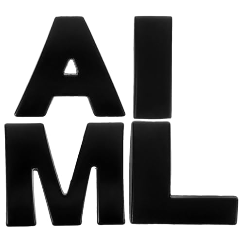 HOMSFOU 4pcs Black Mail Letter Stickers for Mailbox, Self-Adhesive English Alphabet Decals, Removable Mailbox Letter Stickers for Business and Home Address Signage