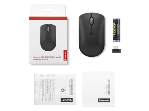 Lenovo 400 Usb-C Compact Wireless Mouse, Black #TOP6