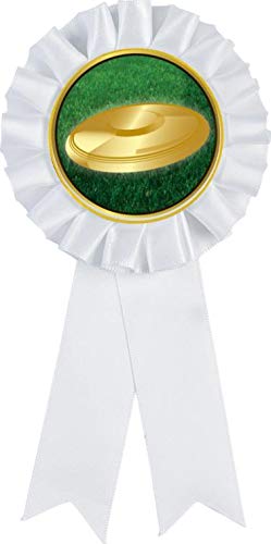 Crown Awards Flying Disc White Rosette Ribbon Award, Frisbee Toss Trophy Ribbon Prize, 100 Pack